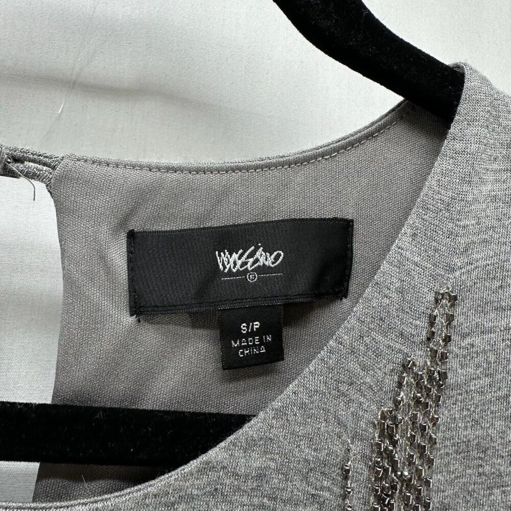 Mossimo Dress Sz S Embellished Lantern Tank Maxi Back Keyhole Stretch Rayon Gray - Picture 8 of 10